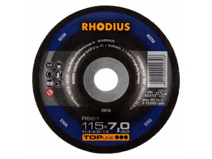 200140 | Brusný kotouč 115 x 7,0 x 22,23 mm, vypouklý, RS67