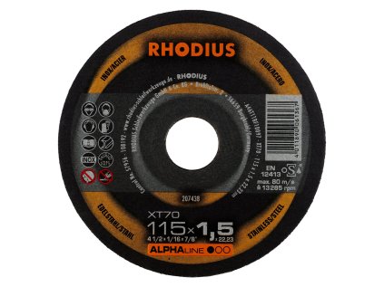 207438 | Řezný kotouč 115 x 1,5 x 22,23 mm, XT70, rovný