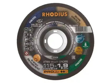 211458 | Řezný a brusný kotouč 115 x 1,9 x 22,23 mm, XTK69 MULTI CROSS
