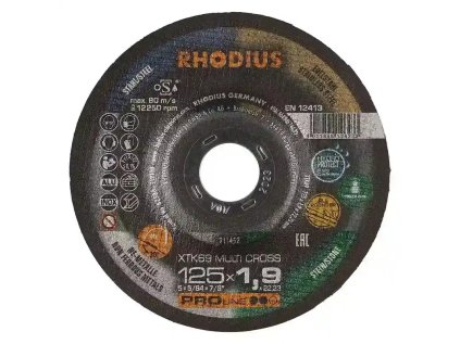211452 | Řezný a brusný kotouč 125 x 1,9 x 22,23 mm, XTK69 MULTI CROSS
