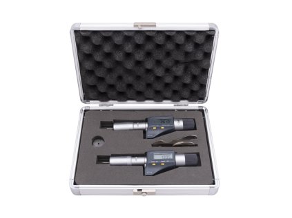 7090-03-003 | Mikrometr třídotykový (dutimomer) digitální SADA, KINEX, DIN 863, IP54, včetně nastavovací kroužek pr. 2,5 mm, pouze 2 doteky, přesnost 0,004 mm, 2-3 mm