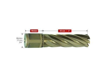 201270u048 | Jádrový vrták 48 mm, GOLD-DRILL LINE 55 upnutí WELDON 19