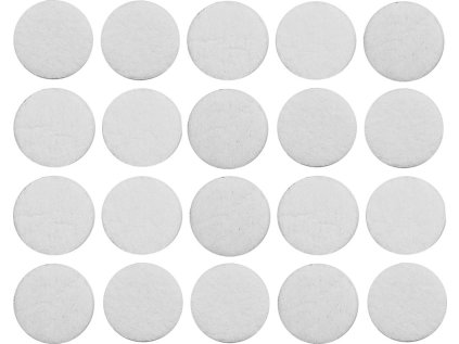 74833 | Podložky nábytkové ochranné samolepící 28 mm, materiál filc, barva bílá - balení 12 ks