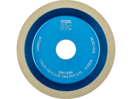 68613086 | Diamantový brusný kotouč s pojivem z umělé pryskyřice Tvar 11A2/60° 100 x 8 x 2 x 20 mm, D 64, PHT