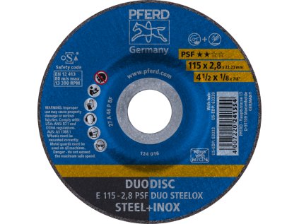 62011620 | Řezný a brusný kotouč 115 x 2,8 x 22,23 mm, PSF DUODISC STEELOX
