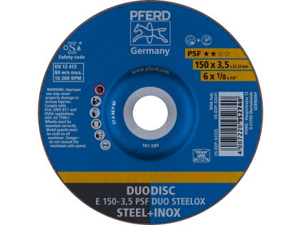 62015420 | Řezný a brusný kotouč 150 x 3,5 x 22,23 mm, PSF DUODISC STEELOX