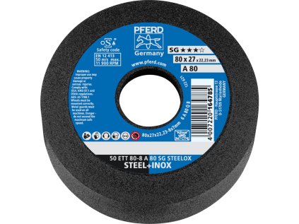 63418702 | Brusný hrncový kotouč válcový 80x8x22,23 mm, Z80, SG STEELOX