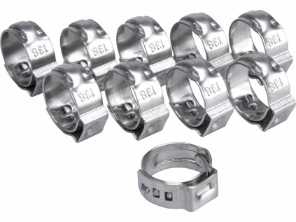 8865171 | Spona na vzduchovou hadici 1/4″, nerez, pre průměr 11,3-13,8 mm - balenie 10 ks