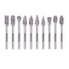 8703810 | Sada karbidových fréz, 10ks, ø6mm, stopka ø3mm, celková délka 50mm