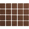 74863 | Podložky nábytkové ochranné samolepící 28x28 mm, materiál filc, barva hnědá - balení 12 ks