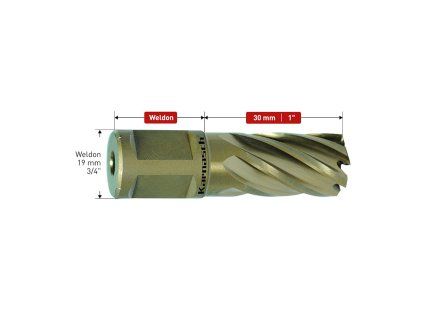 201260u059 | Kernbohrer 59 mm, GOLD-DRILL LINE 30 Schaft WELDON 19