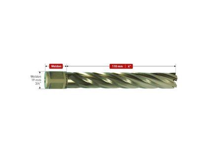 201280u024 |Kernbohrer 24 mm, GOLD-DRILL LINE 110 Schaft WELDON 19