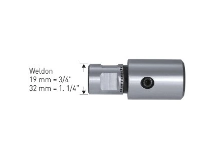 201800110 | Gewindeadapter mit Weldonschaft Durchmesser 32 mm M27 DIN376