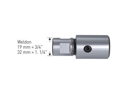 Gewindeadapter mit Weldonschaft Durchmesser 19 mm M3 DIN371 | Karnasch (201800002)