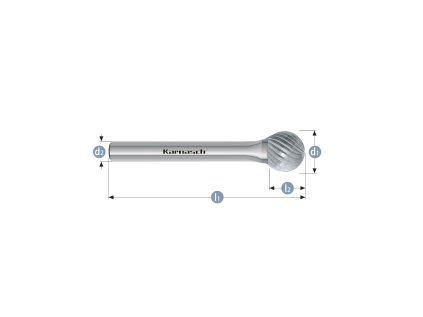 113037083 | D (KUD) - Guľová fréza HP-1 12,0 DINx11x6-56 mm, nepovlakované
