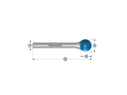 115037083 | D (KUD) - Guľová fréza HP-1 12,0 DINx11x6-56 mm, povlakované