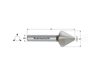 4040300063 | Kužeľový a odihlovací záhlbník podľa DIN 334 tvar C 60° 6,3x1,6-45,0x5,0 mm