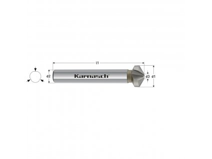 4040400063 | Kužeľový a odihlovací záhlbník tvar C 120° priemer 6,3x1,5-45,0x5,0 mm