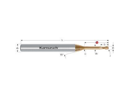 3062570060 | Hartmetall Micro-3D Mini-Radiusfräser 0,6/0,30-50x4 mm