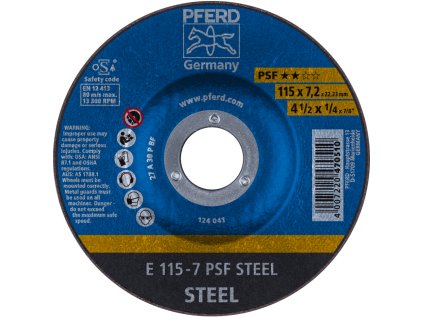 62011634 | Brúsny kotúč 115 x 7,2 x 22,23 mm, PSF STEEL