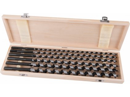 8801290 | Vrtáky do dreva špirálové 6-20 mm, dĺžka 260 mm - sada 6 ks, drevené púzdro