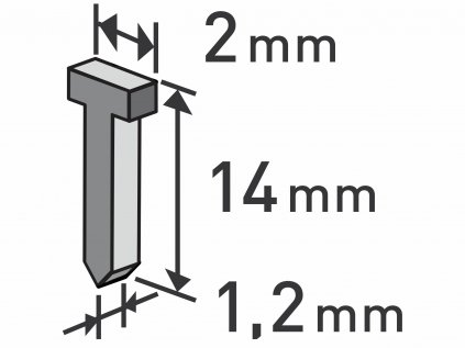 8852405 | Klince do sponkovacej pištole 14x1,2 mm - balenie 1000 ks