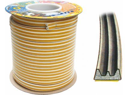 Tesnenie samolepiace 55701, profil E 9x4 mm, biele | TESA (94730)