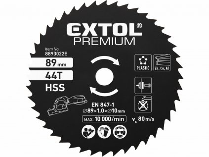 8893022E | Pílový kotúč HSS na kov 89 mm, 44 zubov, pre minikotúčovú pílu 8893022