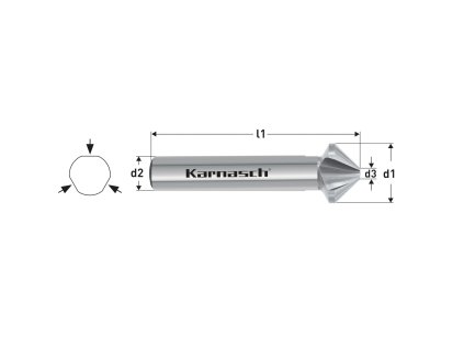201730010 | Kužeľový záhlbník DIN 335 tvar C 100° nerovnomerne delený 8,3x2,0x50,0-6,0 mm, nepovlakované