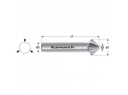 201730010 | Kužeľový záhlbník DIN 335 tvar C 100° nerovnomerne delený 8,3x2,0x50,0-6,0 mm, nepovlakované