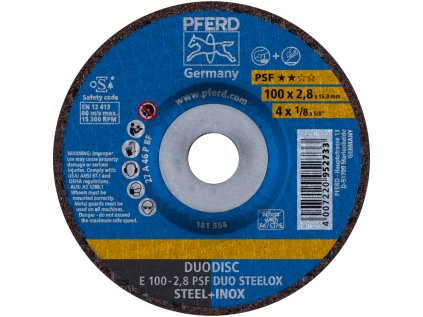 62010632 | Rezný a brúsiaci kotúč 100 x 2,8 x 16,0 mm, PSF DUODISC STEELOX
