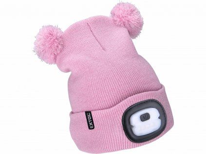 Kindermütze mit Stirnlampe, rosa | Extol Light (43458)