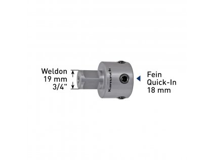 74280 201385 adapter weldon 19 mm fein quick in 18 mm