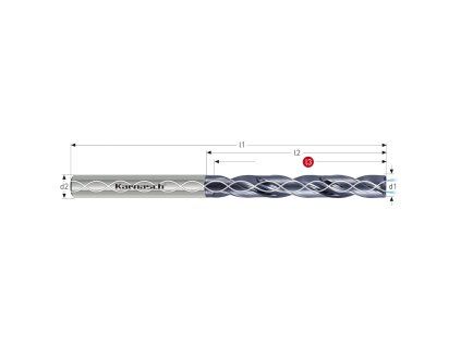 2204040700043 | Hartmetallbohrer mit Flachkopf 7,00x43-91x8,0 mm