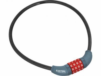 Fahrradschloss, Zahlencode, Ø 10 mm x 650 mm, 4-stelliger Code | Extol Premium (8857822)