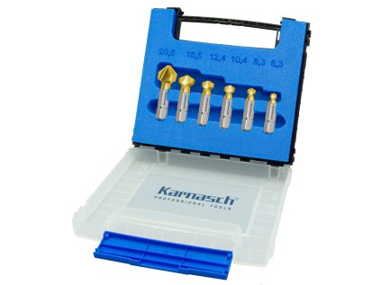 403095010 | Sada kužeľových záhlbníkov DIN 335 tvar C 90° bit krátky 6,3-8,3-10,4-12,4-16,5-20,5 mm, povlakované