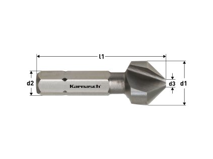 404010020 | Kužeľový záhlbník DIN 335 tvar C 90° 8,3x2-31x6,35 mm, s uchytením bit krátky