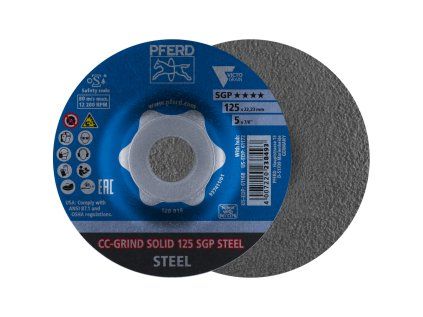 64187126 | Köszörűkorong 125 x 22,23 mm, CC-GRIND-SOLID SGP ACÉL