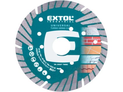 8703061 | Kotúč rezný diamantový Turbo Grnd Cut, suché a mokré rezanie, FORTUM 115x8,0x2,2x22,2 mm