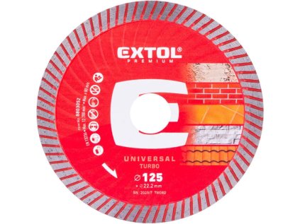 8803052 | Diamantový rezný kotúč Turbo na suché a mokré rezanie 125x10,0x2,0x22,23 mm