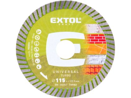 903051 | Diamantový rezný kotúč Turbo na suché a mokré rezanie priemer 115x10,0x2,0x22,23 mm