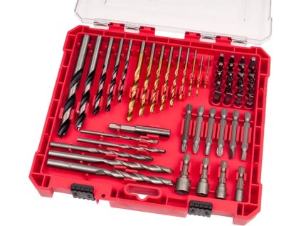 8819650 | Sada vrtákov a bitov, 50ks, vrtáky do dreva, kovu, muriva, plastový kufrík