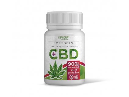 EUPHORIA SOFTGELS with Full Spectrum Distillate CBD 900mg cannabidiol 30x30mg