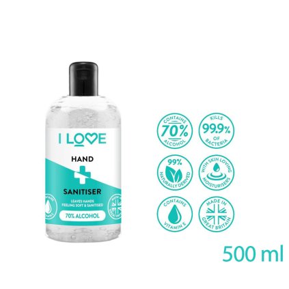 I Love Antibacterial Gel 500 ml