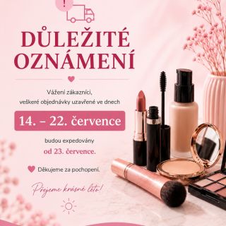 ☀️ Letní provozní informace ☀️ Milí zákazníci, ve dnech 14.–22. července budeme mít krátkou letní pauzu. 📦 Všechny...