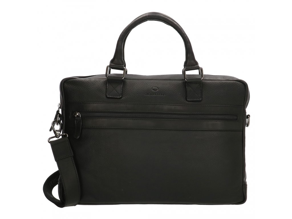Kožená byznys taška na notebook Micmacbags Montana 15,6 inch (38 cm) - černá