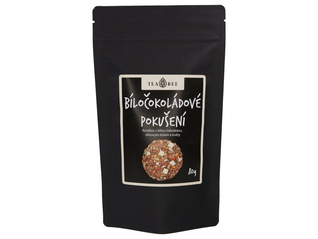 Bíločokoládové pokušení - Rooibos s bílou čokoládou, olivovým listem a květy - 80g - Teabee