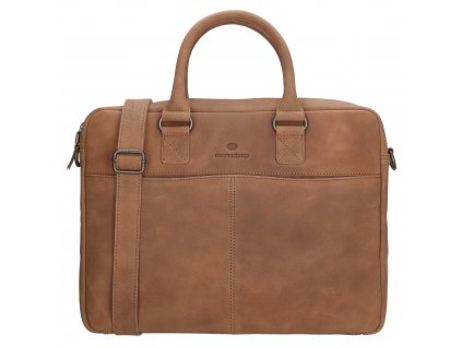 Kožená byznys taška na notebook Micmacbags malmö 15,6 inch (38 cm) - hnědá