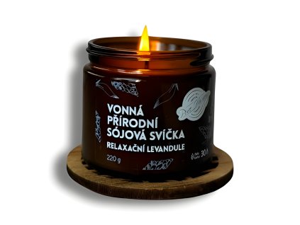 Přírodní sójová vonná svíčka ve skle 220 g Relaxační levandule PURE HARMONY