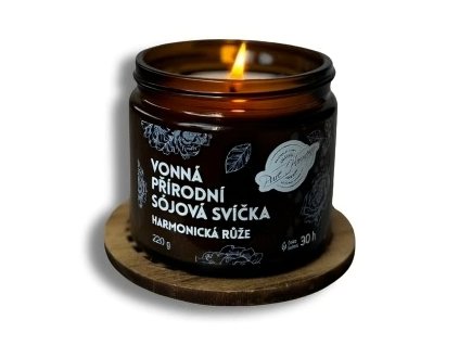 Přírodní sójová vonná svíčka ve skle 220 g Šťavnatá meruňka PURE HARMONY